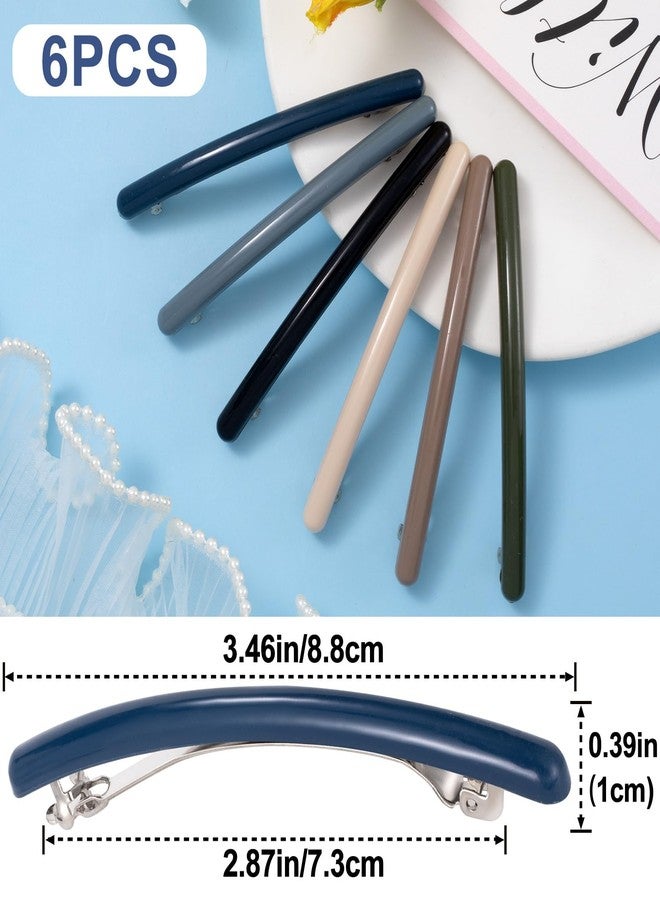 Mxxipp 6pcs French Hair Barrettes for Women, Non-Slip Spring Flat Clips Pins, Elegant Styling Accessories for Short Long Thin Thick Fine Hair - 6 Colors - Image 2